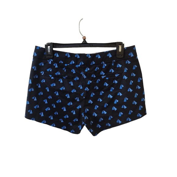 J. Crew Stretch Blue Sailboat Print Chino Khaki Shorts Size 4 Low Rise - Picture 3 of 8